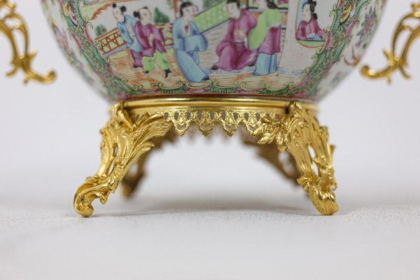 Cup in Canton Porcelain and Gilt Bronze, 1880s-CEJ-869534