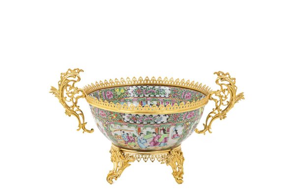 Cup in Canton Porcelain and Gilt Bronze, 1880s-CEJ-869534