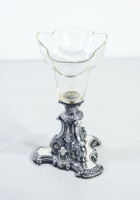 Cup or Vase in Silver and Glass by J. Schott, 1840