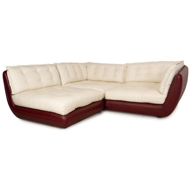 Cupcake Corner Sofa with Chaise Longue in Cream Leather from Bretz-RQW-1748121