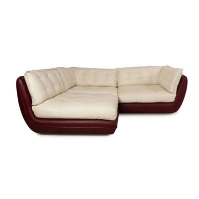 Cupcake Corner Sofa with Chaise Longue in Cream Leather from Bretz-RQW-1748121