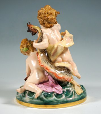 Cupids on Dolphin Figurine by Heinrich Schwabe for Meissen, 1890-EMT-1744444