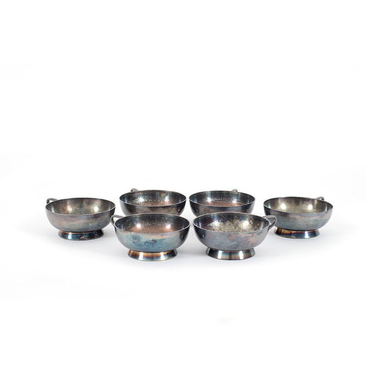 Cups in Silver Alpacca by Gio Ponti for Fratelli Calderoni, 1950s, Set of 6