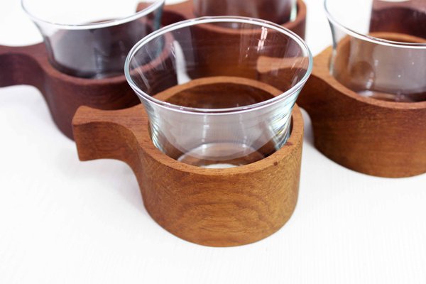 Cups in Teak, Set of 6-BQF-1176701