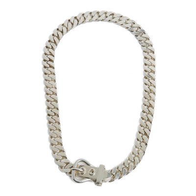 Curb Necklace or Belt in Sterling Silver from Hermès-NPN-2033362