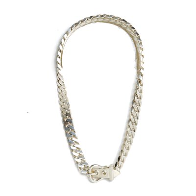 Curb Necklace or Belt in Sterling Silver from Hermès-NPN-2033362