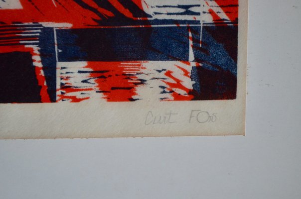 Curt Fors, Abstract Composition, Scandinavia, 1970s, Lithograph, Framed-AIU-1111165