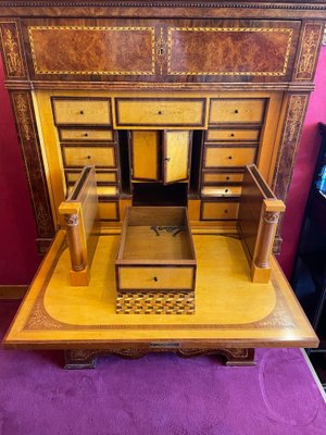 Curved Biedermeier Secretaire in Rosewood & Lemon Tree, 1835-1840-UQL-1069062