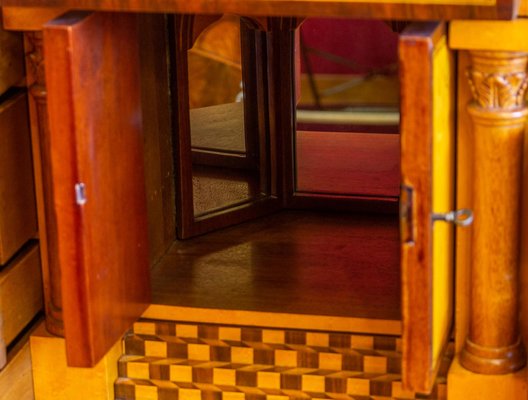 Curved Biedermeier Secretaire in Rosewood & Lemon Tree, 1835-1840-UQL-1069062