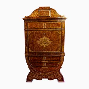 Curved Biedermeier Secretaire in Rosewood & Lemon Tree, 1835-1840-UQL-1069062