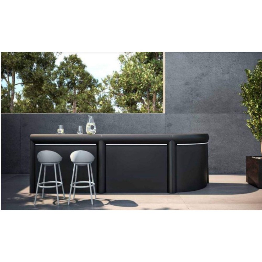 Curved Black Lacquered Classe Bar by Mowee