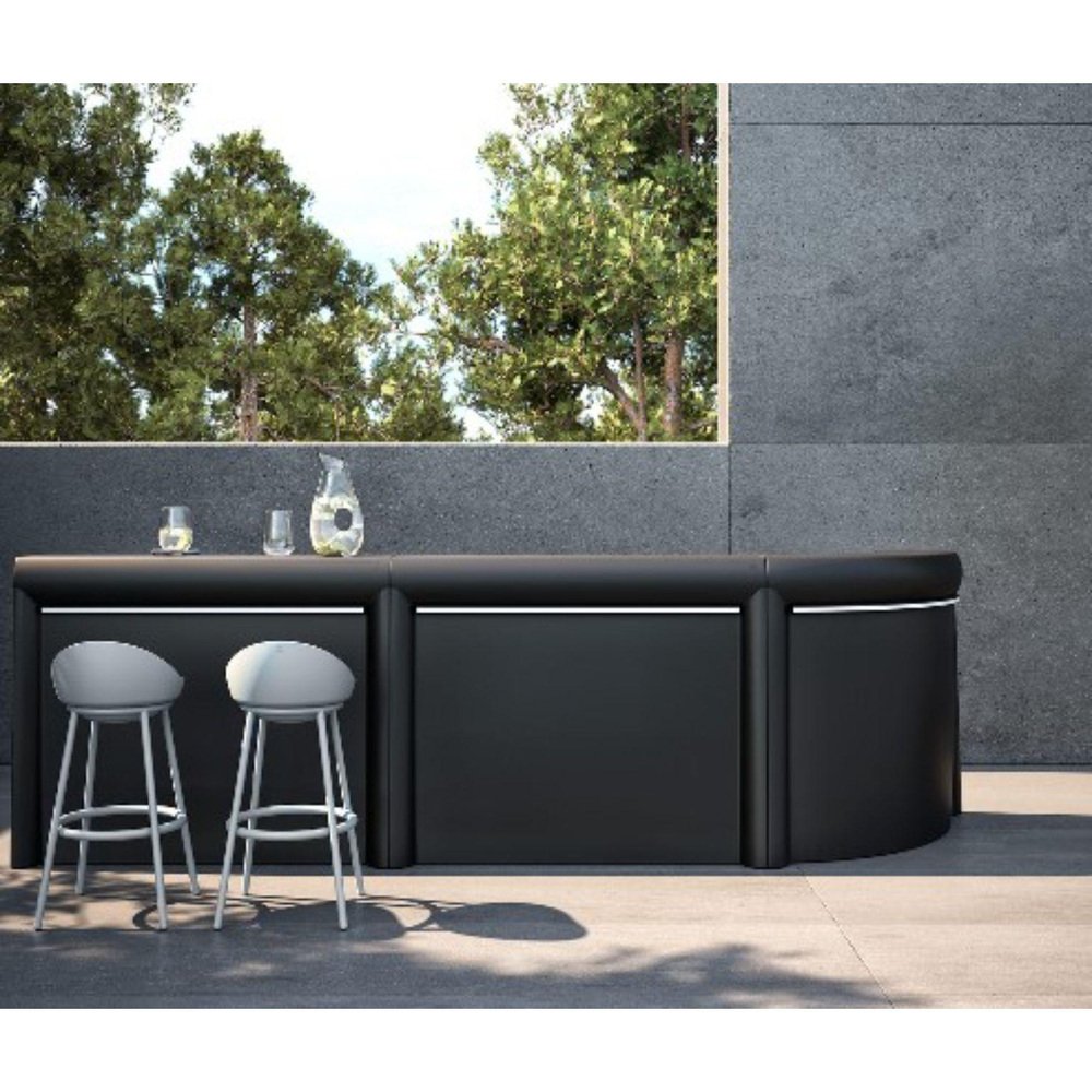 Curved Black Lacquered Classe Bar by Mowee