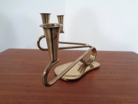 Curved Brass Candleholder, 1950s-RDW-646424