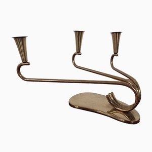 Curved Brass Candleholder, 1950s-RDW-646424