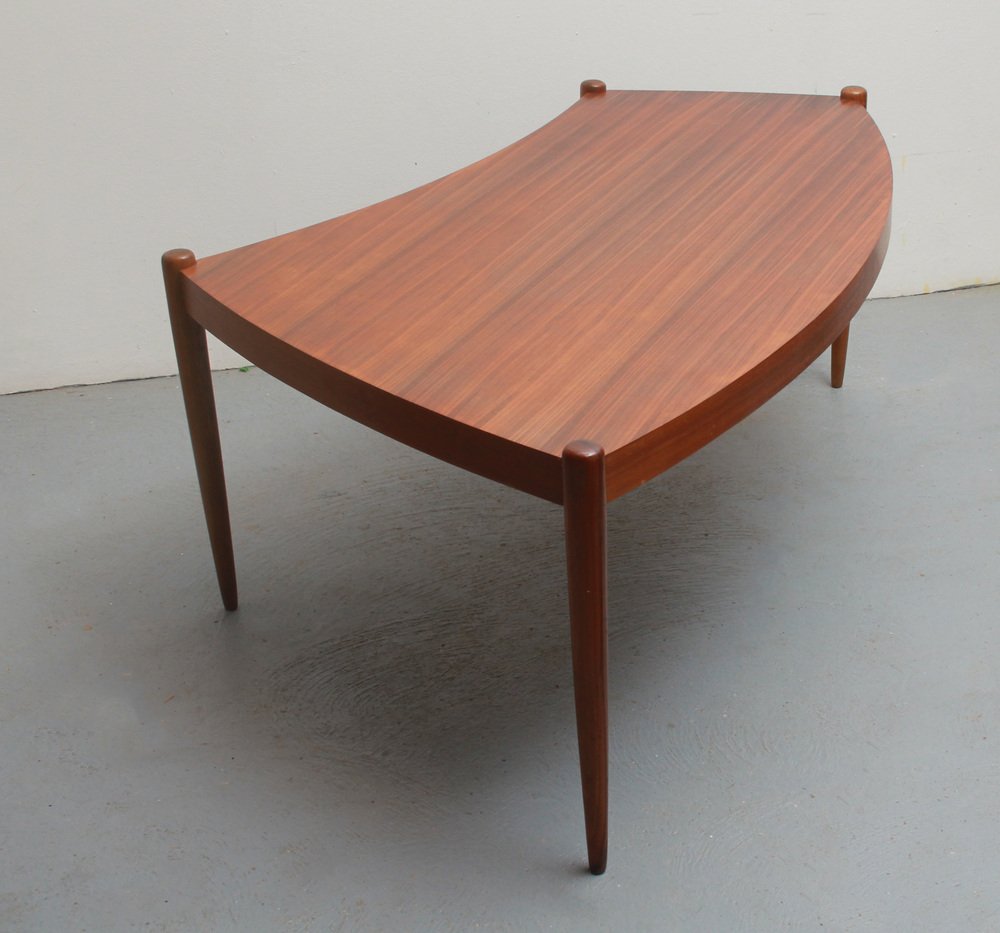 Curved Coffee Table in Walnut, 1965