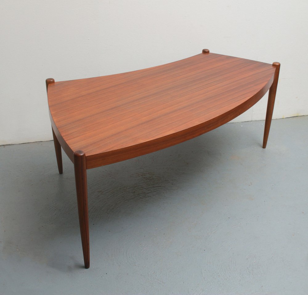 Curved Coffee Table in Walnut, 1965