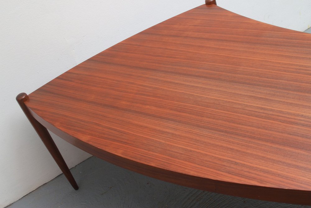 Curved Coffee Table in Walnut, 1965