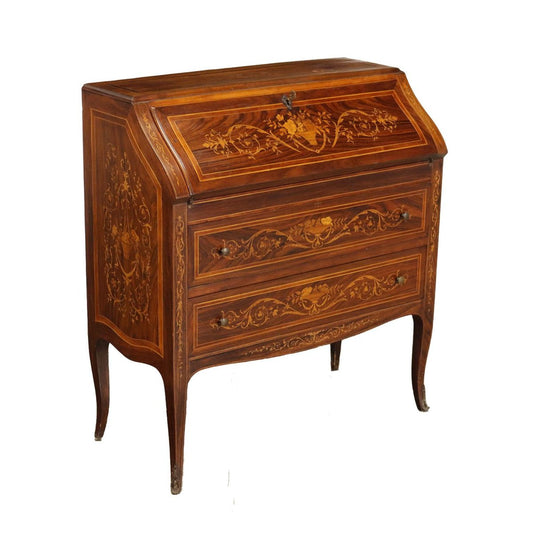 Curved Flap Secretaire in Exotic Wood