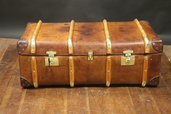 Curved Leather Cabin Trunk-EMZ-1209231