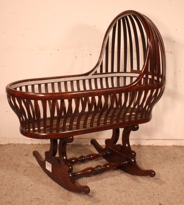 Curved Mahogany Cradle, 1800s-HPU-1723733