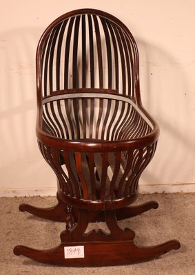 Curved Mahogany Cradle, 1800s-HPU-1723733