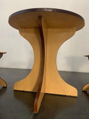 Curved Plywood and Laminate Rosewood Dining Table & Chairs Set from Pedini Fano, 1960s, Set of 5-IJR-782165