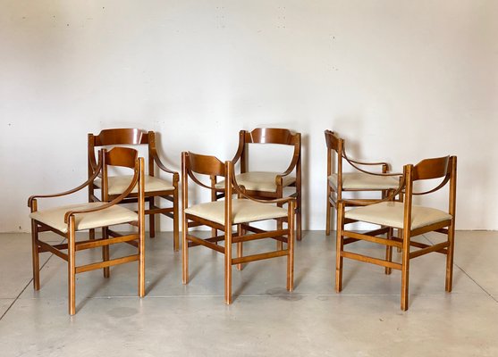 Curved Plywood Chairs, 1960s, Set of 6-NPC-1441980