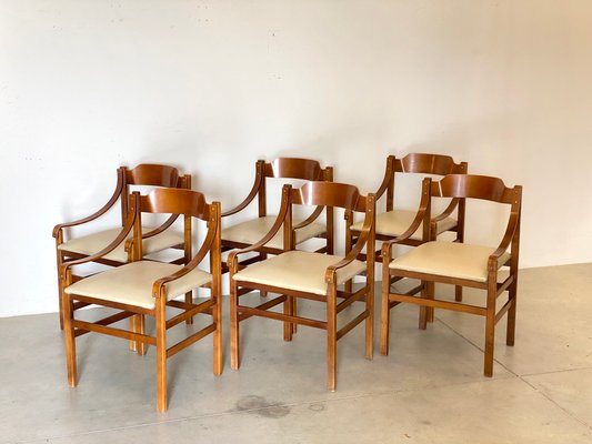 Curved Plywood Chairs, 1960s, Set of 6-NPC-1441980