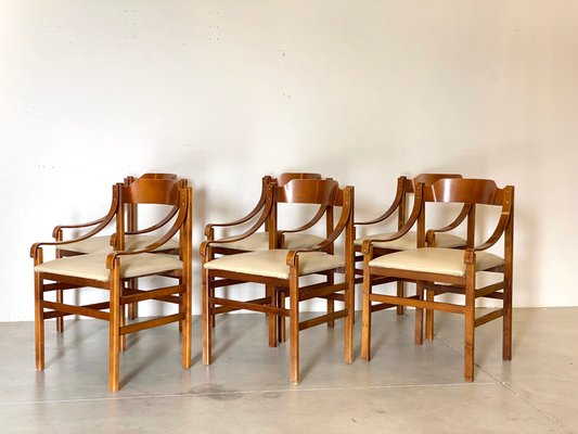 Curved Plywood Chairs, 1960s, Set of 6-NPC-1441980