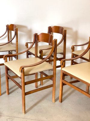 Curved Plywood Chairs, 1960s, Set of 6-NPC-1441980