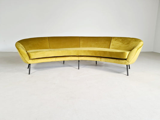 Curved Shaped Sofa in the style of Ico Parisi, 1970s