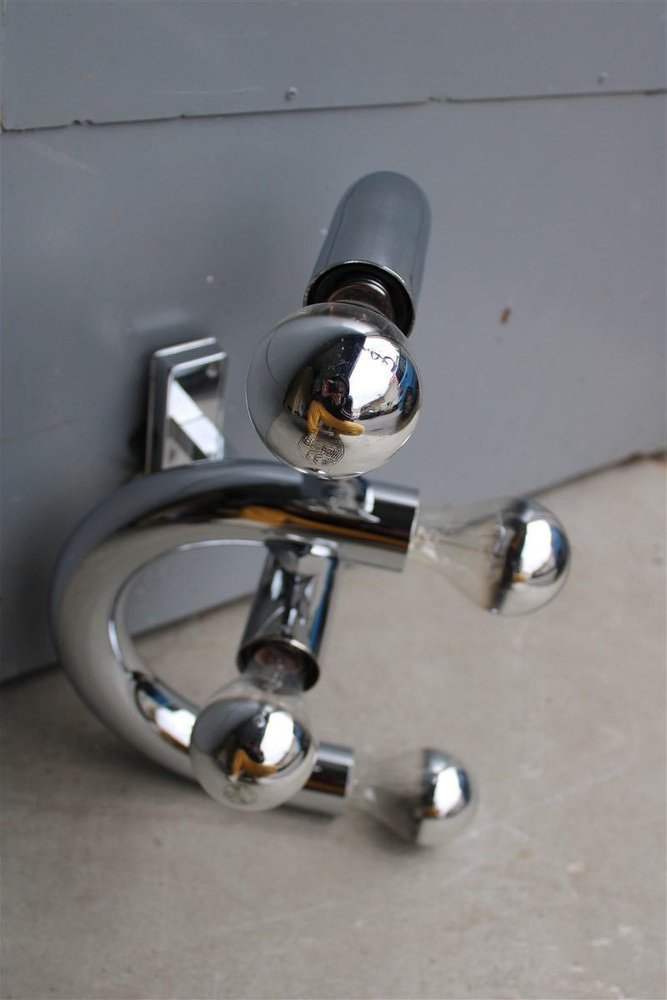 Curved Tubular Sculpture Wall Light from Stilux Milano, Italy, 1970s