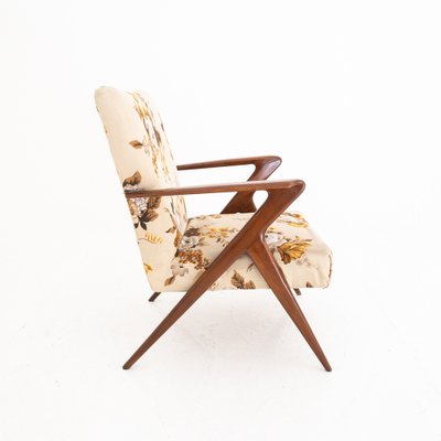 Curved Wood Armchair, Italy, 1950s-UPW-1736427