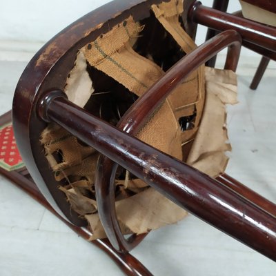 Curved Wood Living Room Table and Chairs from Jacob & Josef Kohn, 1890s, Set of 5-EAD-1801273