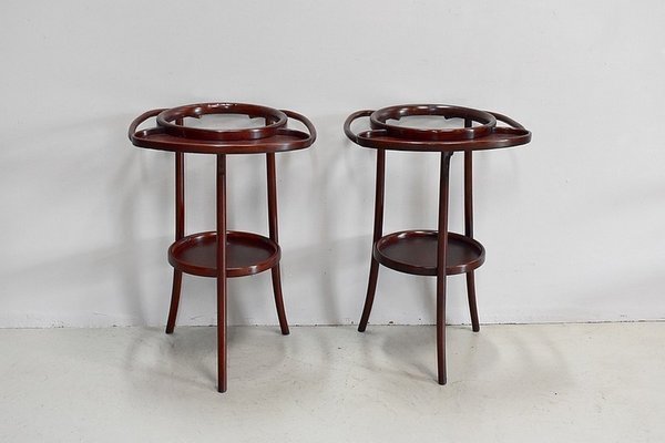 Curved Wooden Barbershop Tables in the style of Thonet, 1920, Set of 2-RVK-1065028