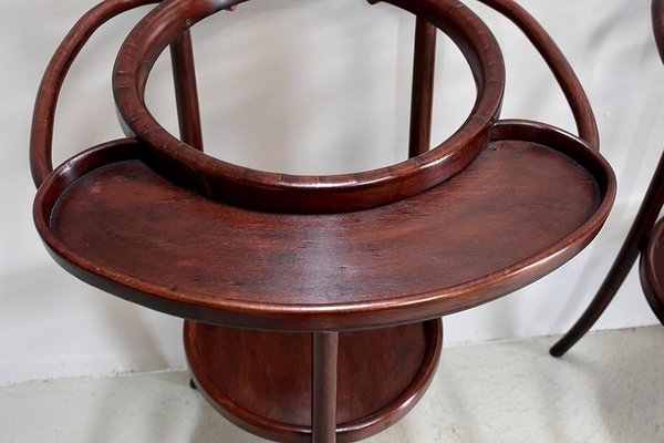 Curved Wooden Barbershop Tables in the style of Thonet, 1920, Set of 2-RVK-1065028