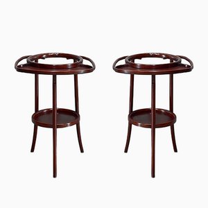 Curved Wooden Barbershop Tables in the style of Thonet, 1920, Set of 2-RVK-1065028