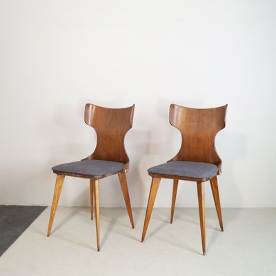 Curved Wooden Chairs by Carlo Ratti, 1950s, Set of 2-JQO-1352685