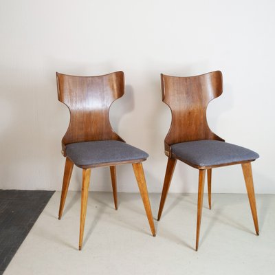 Curved Wooden Chairs by Carlo Ratti, 1950s, Set of 2-JQO-1352685