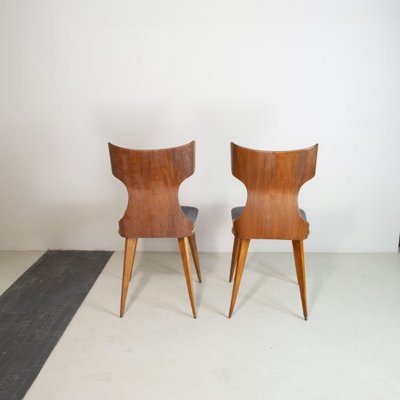 Curved Wooden Chairs by Carlo Ratti, 1950s, Set of 2-JQO-1352685