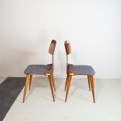 Curved Wooden Chairs by Carlo Ratti, 1950s, Set of 2-JQO-1352685