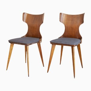 Curved Wooden Chairs by Carlo Ratti, 1950s, Set of 2-JQO-1352685