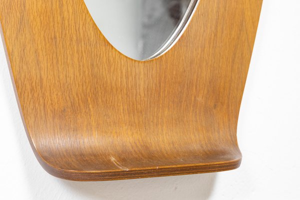 Curved Wooden Mirror by Campo E Graffi for Home, 1950s-LMR-1367140