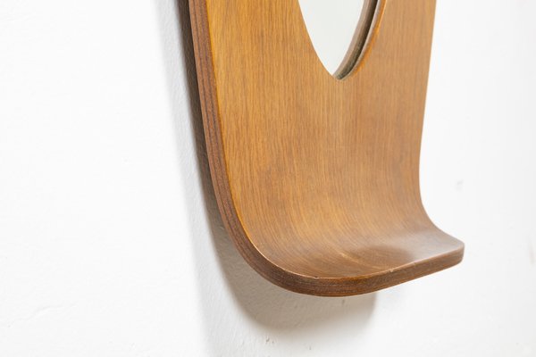 Curved Wooden Mirror by Campo E Graffi for Home, 1950s-LMR-1367140