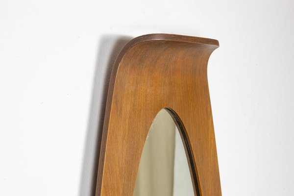 Curved Wooden Mirror by Campo E Graffi for Home, 1950s-LMR-1367140