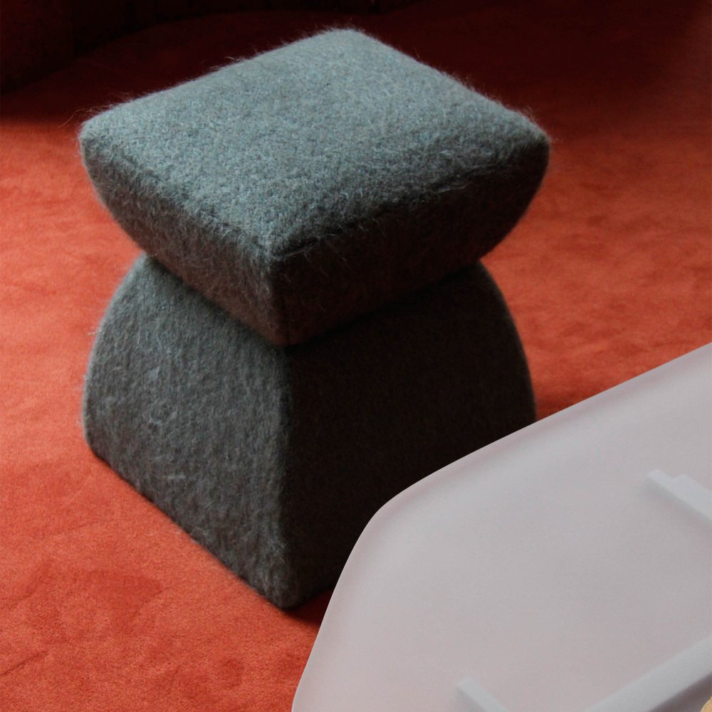 Cusi Pouf in Sous Bois Mohair by KABINET