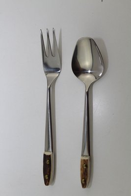 Custom-Made Set of 6 Teaspoons & 6 Cake Forks by Helmut Alder for Amboss, 1963, Set of 12-ZWH-914723