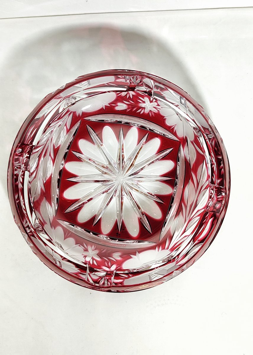 Cut Crystal Ashtray Schonborner Bleikristal, Germany, 1970s