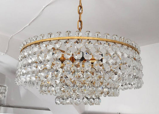 Cut Crystal Chandelier from Bakalowits, 1968