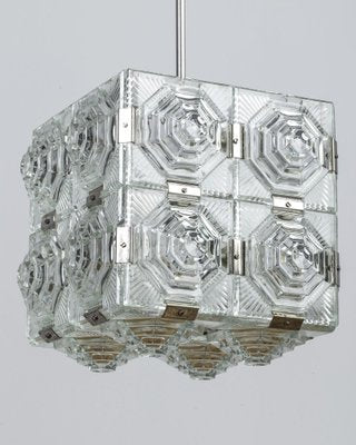 Cut Glass Cube Pendant from Kamenicky Senov, 1950s-FWY-976370